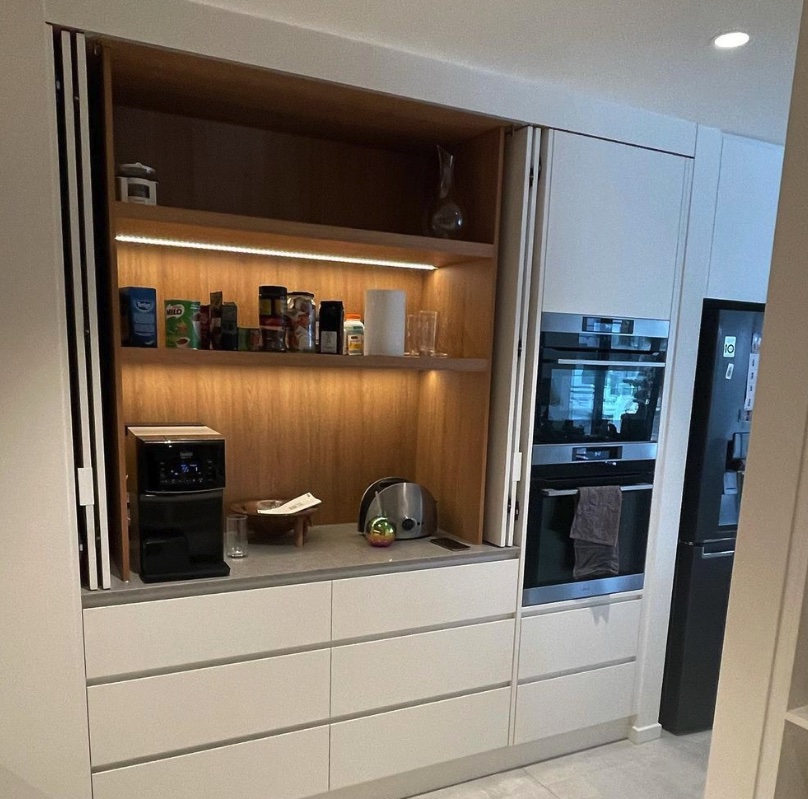 dedicated appliance cupboard in new kitchen