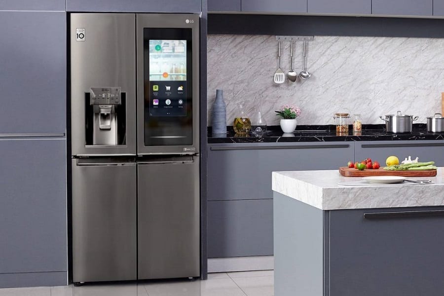 smart fridge in smart kitchen
