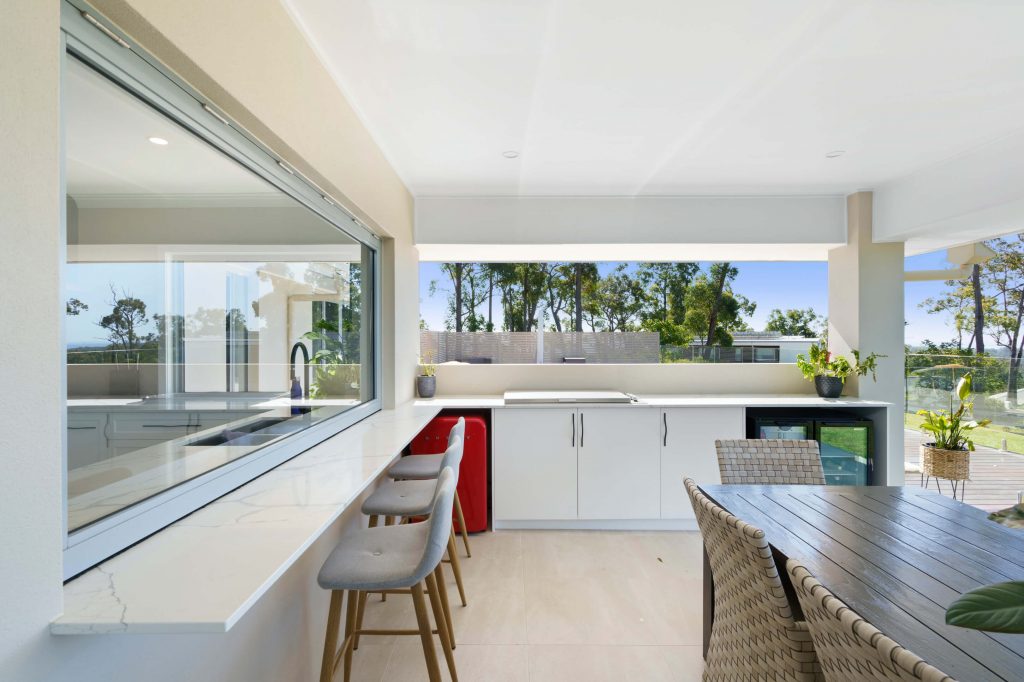 outdoor kitchen renovation in family home on the gold coast