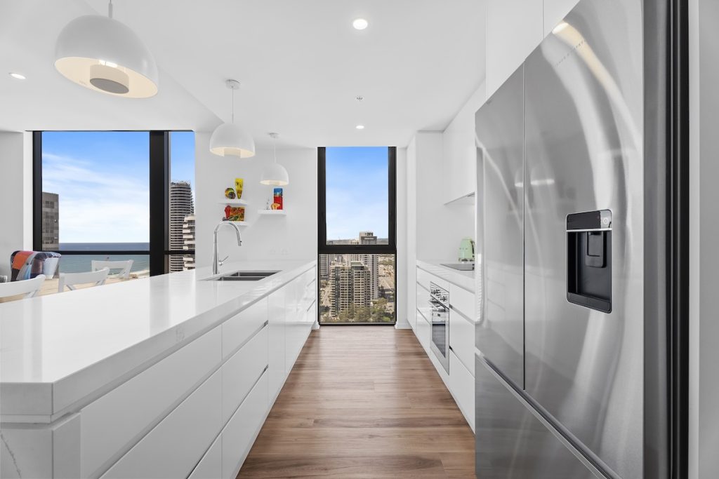 custom cabinetry wood white and marble kitchen 